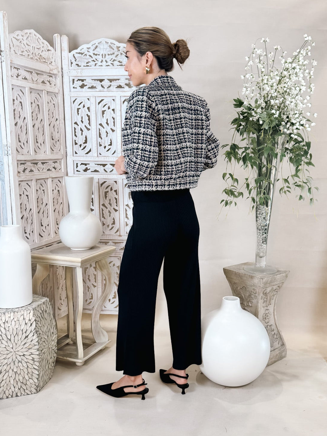 L'Agence Jia Crop 3/4 Sleeve Jacket
