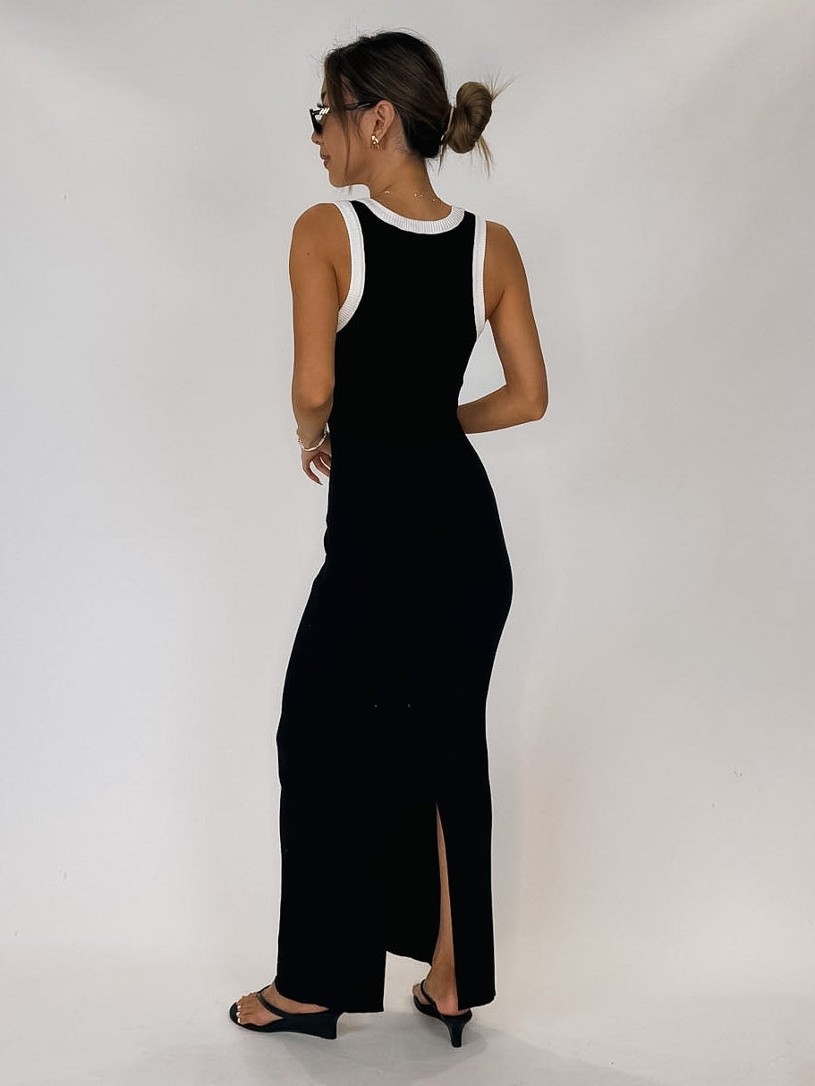 Elan Contrast Maxi Tank Dress