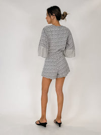 Elan 3/4 Ruffle Sleeve Romper