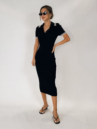 Elan S/S Collar V Neck Dress