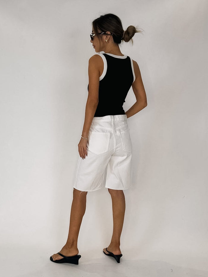Elan Contrast Trim Tank Top