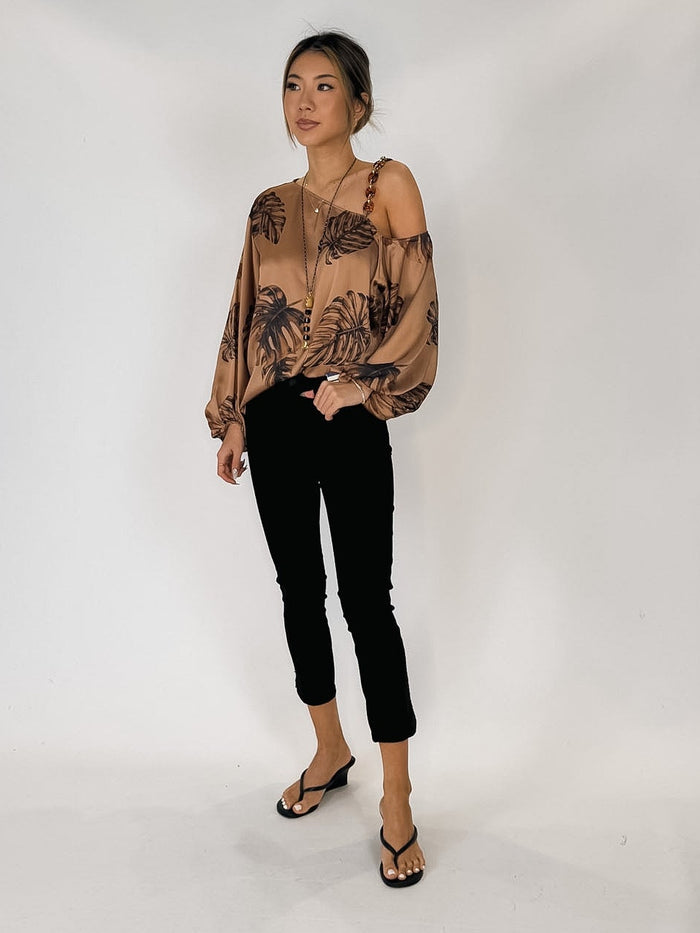 L'Agence Asami Chain One Shoulder Blouse