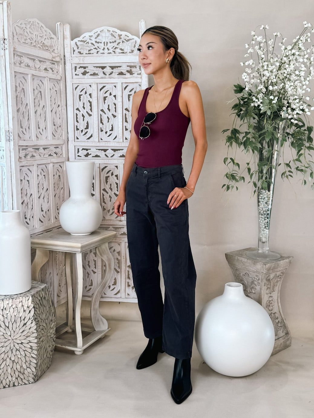 L'Agence Adira Scoop Neck Tank