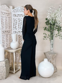 Karina Grimaldi Ariana Mesh Solid Maxi Dress