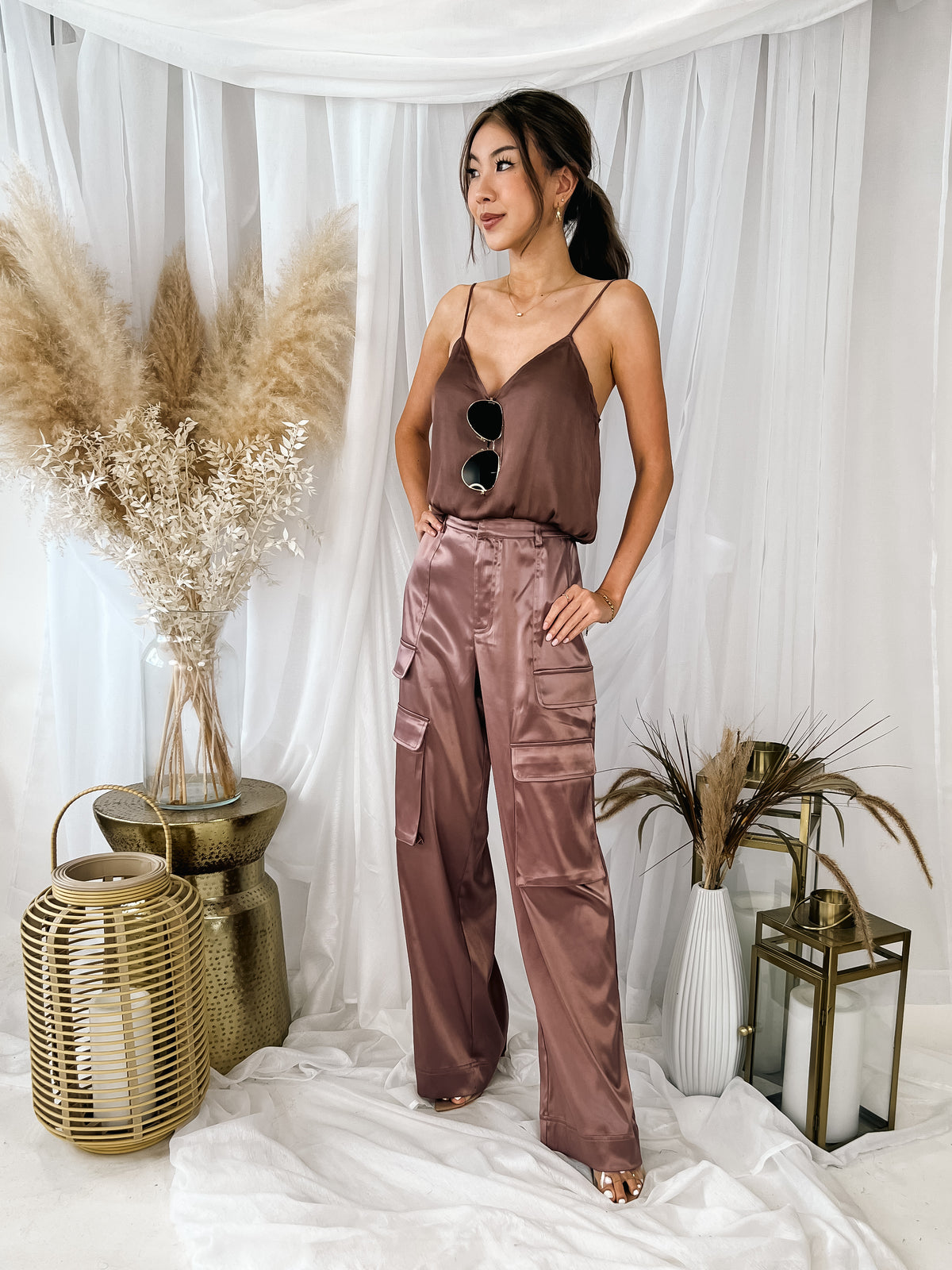 RESET by Jane Satin Cargo Pants