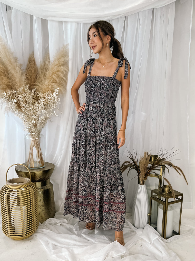 RESET by Jane Ruffle Trim Maxi Dress