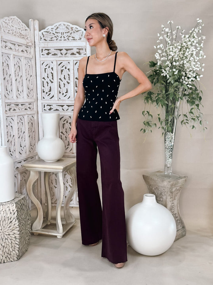 ASTR Adde Pearl Rhinestone Sweater Tank