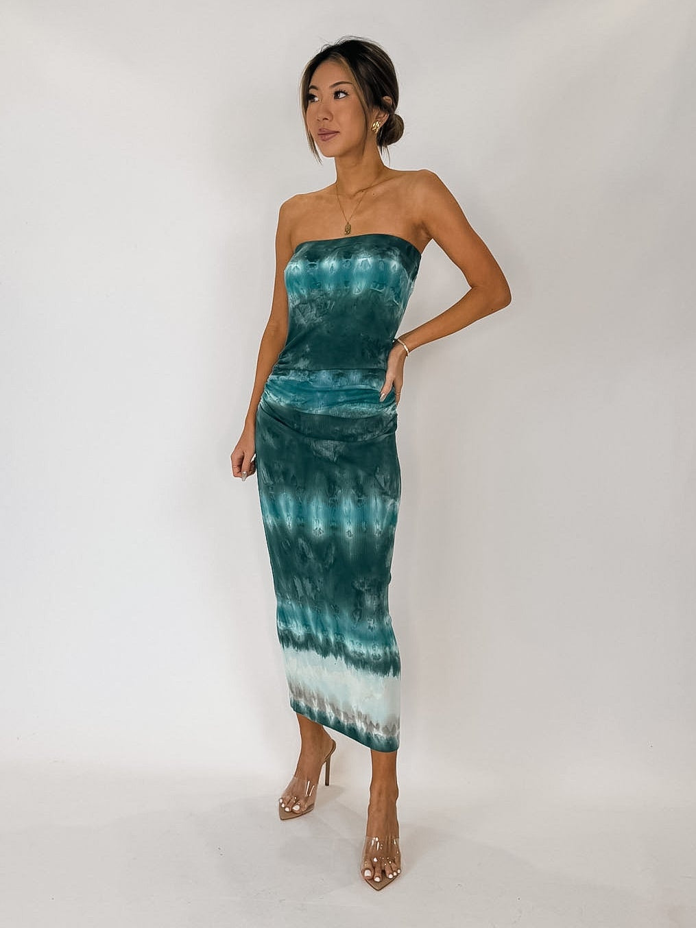 YFB Carla Strapless Midi Dress