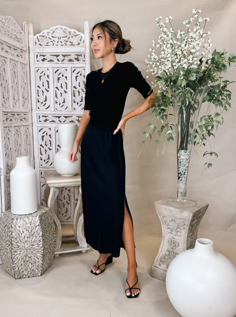 Bella Dahl Amara Side Slit Bias Skirt