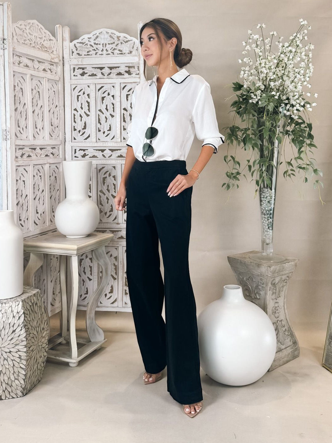 Bella Dahl Contrast Trim Shirt