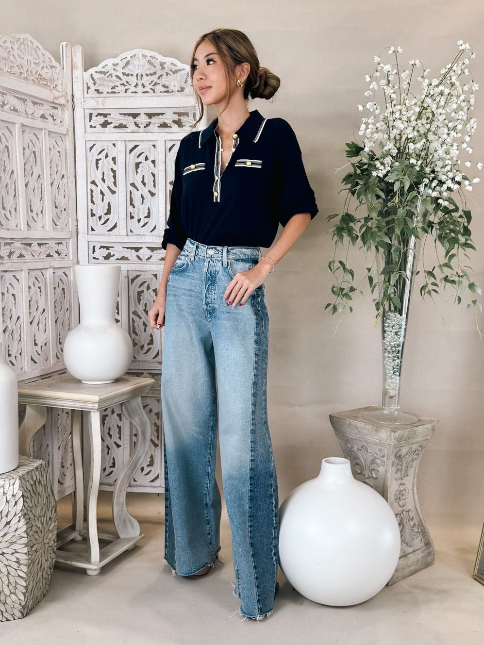 L'Agence Malaki 3/4 Sleeve Sweater