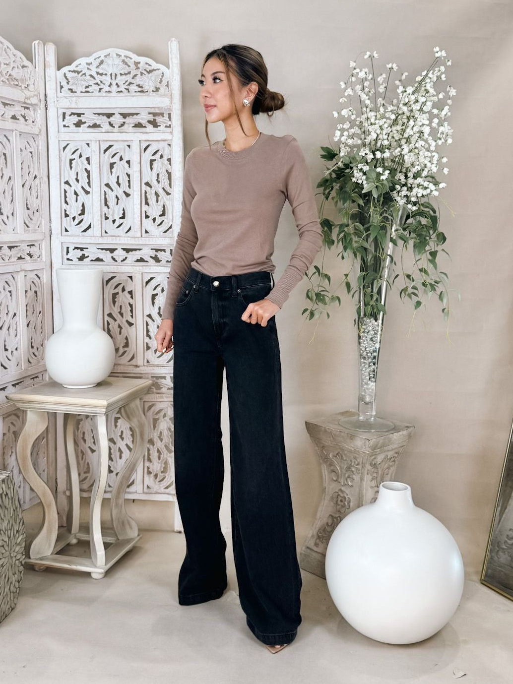 Enza Costa Cashmere Easy Cuffed Crew