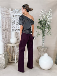Enza Costa Silk Satin Assym Drape Top