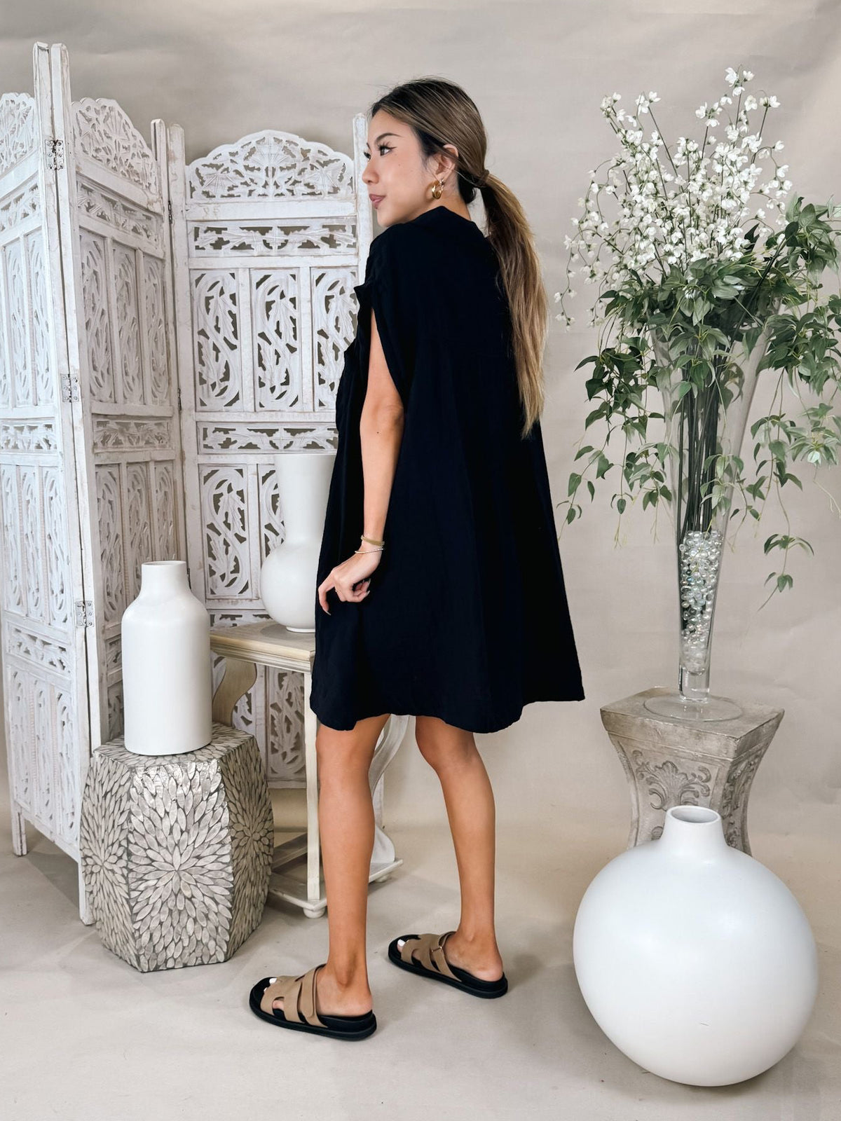 Elan Oversized Button Down Dress