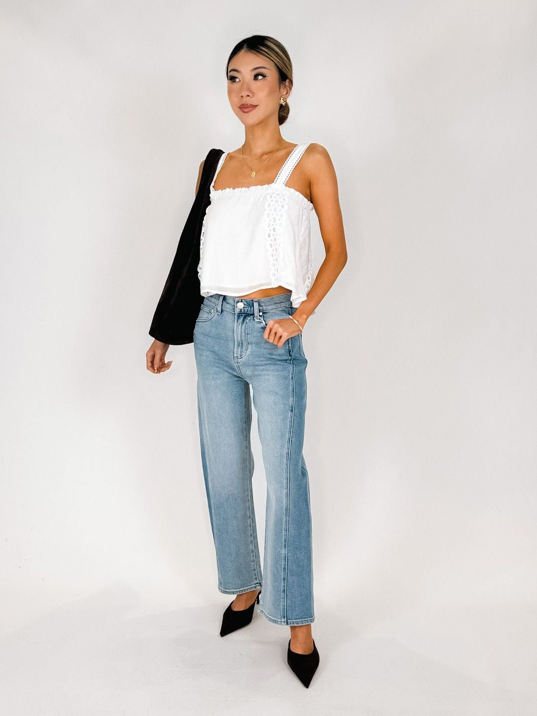 Z Supply Luna High Rise Crop Bowed Jean
