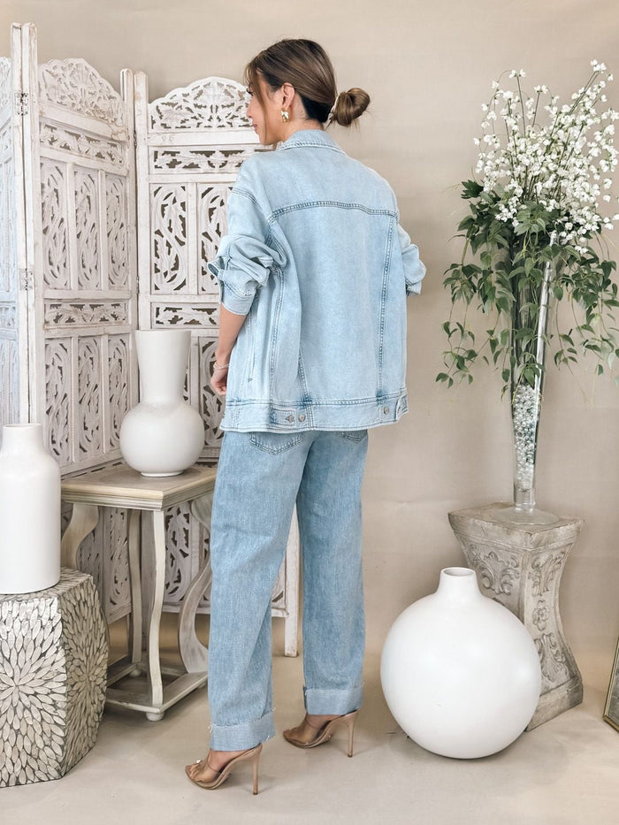 Pistola Kacey Mid Rise Cuffed Boyfriend Jean