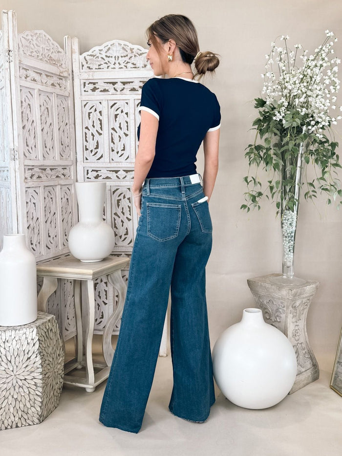 Pistola Izzy Mid Rise Wide Leg Jean