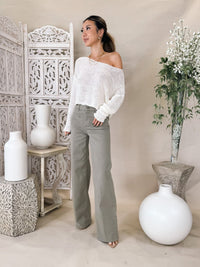 Enza Costa Linen Open Knit Bateau Sweater