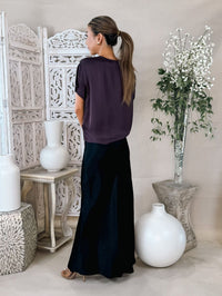 Perfectwhitetee Delphine Satin SS Crew Tee