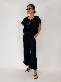 Rails Emmie Crop Pant Black Linen