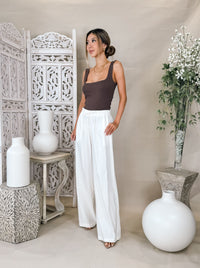 Monrow Linen Wide Leg Pant