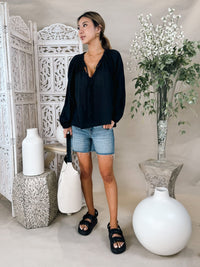 Elan L/S V Neck Top