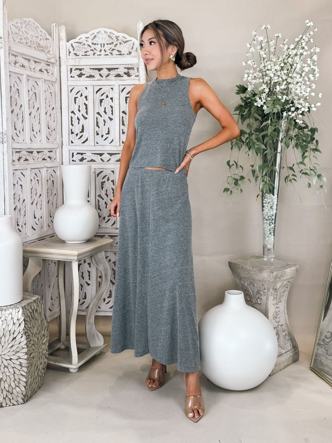 perfectwhitetee Liza Slub Jersey Skirt