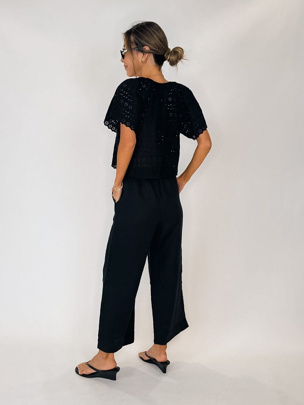 Rails Emmie Crop Pant Black Linen