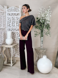 Enza Costa Silk Satin Assym Drape Top