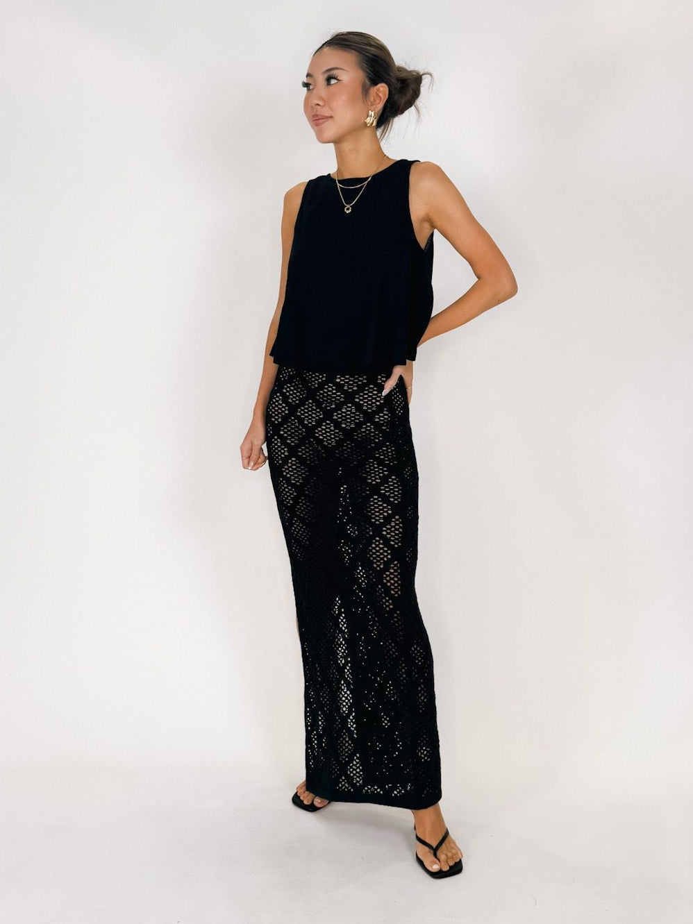 Elan Side Slit Maxi Skirt