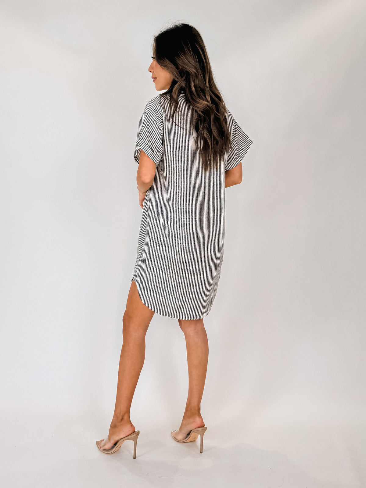 Bella Dahl Roll Sleeve Pocket Shirt Dress