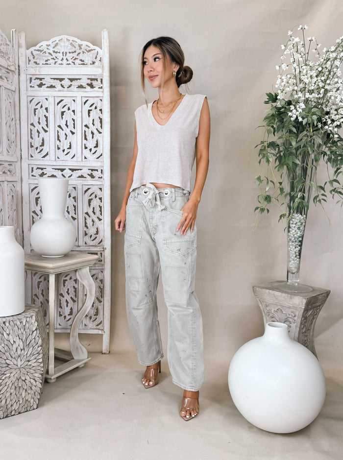 perfectwhitetee Lucy Jersey S/L V-Neck Tank