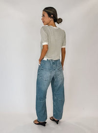 Frame The Striped Gathered Sweater