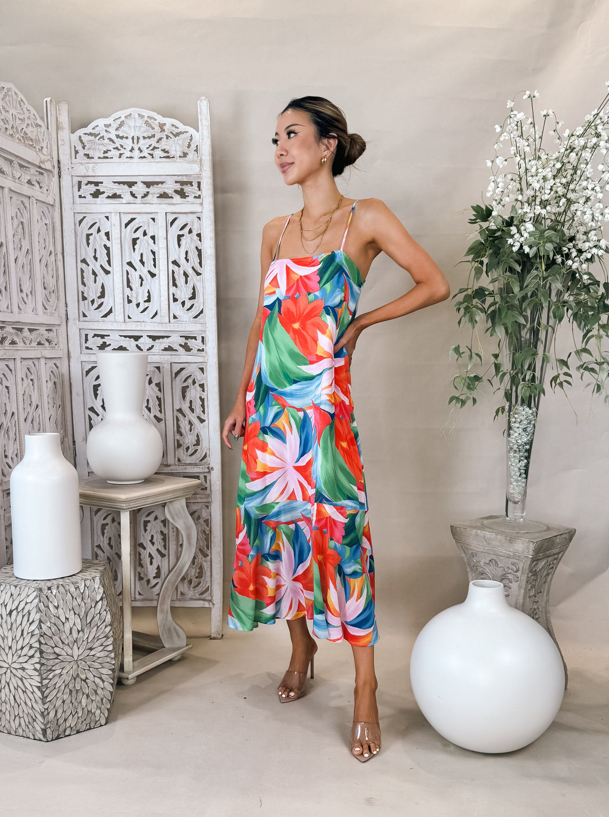 coast floral maxi dress Blooming Coast Cotton Floral Paisley Print Maxi Dress VICI