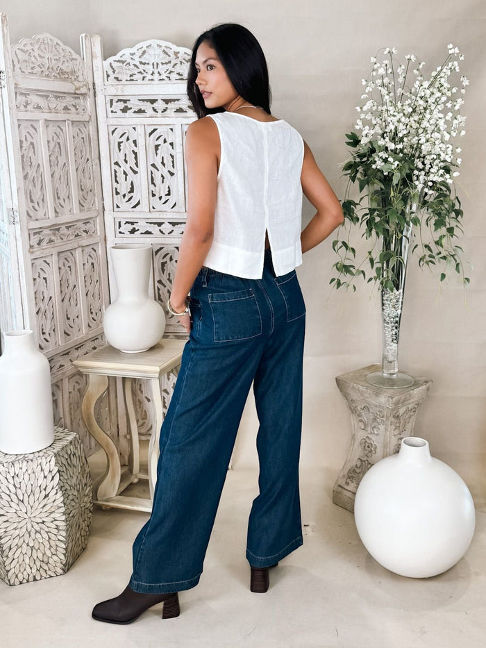 Bella Dahl S/L Boat Neck Split Back Top