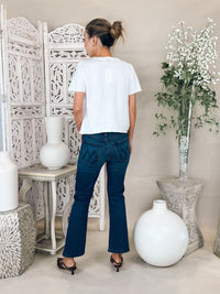 Michael Stars Jackie Raw Edge Crew Neck Tee