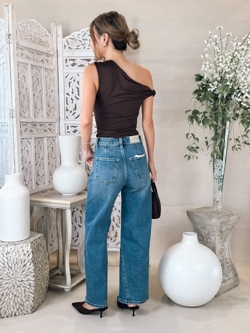 Pistola Kyra Ankle High Rise Bowed Ankle Jean