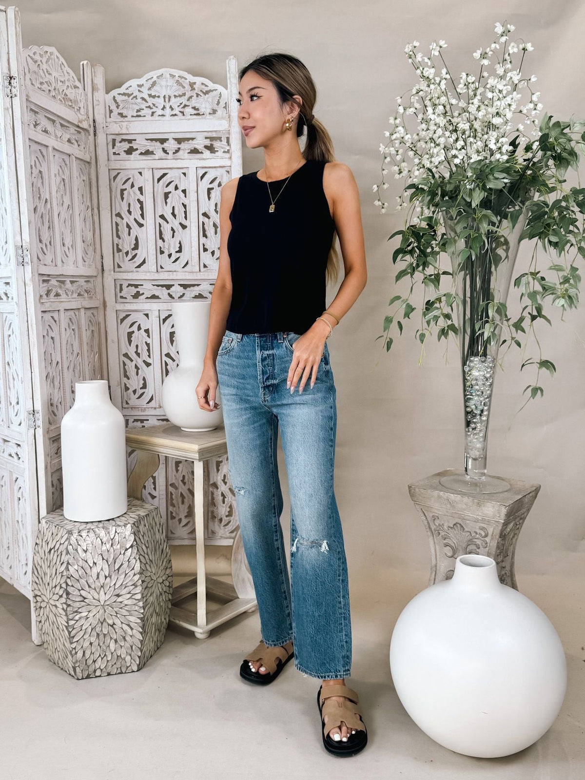 Pistola Cassie Super High Rise Straight Crop