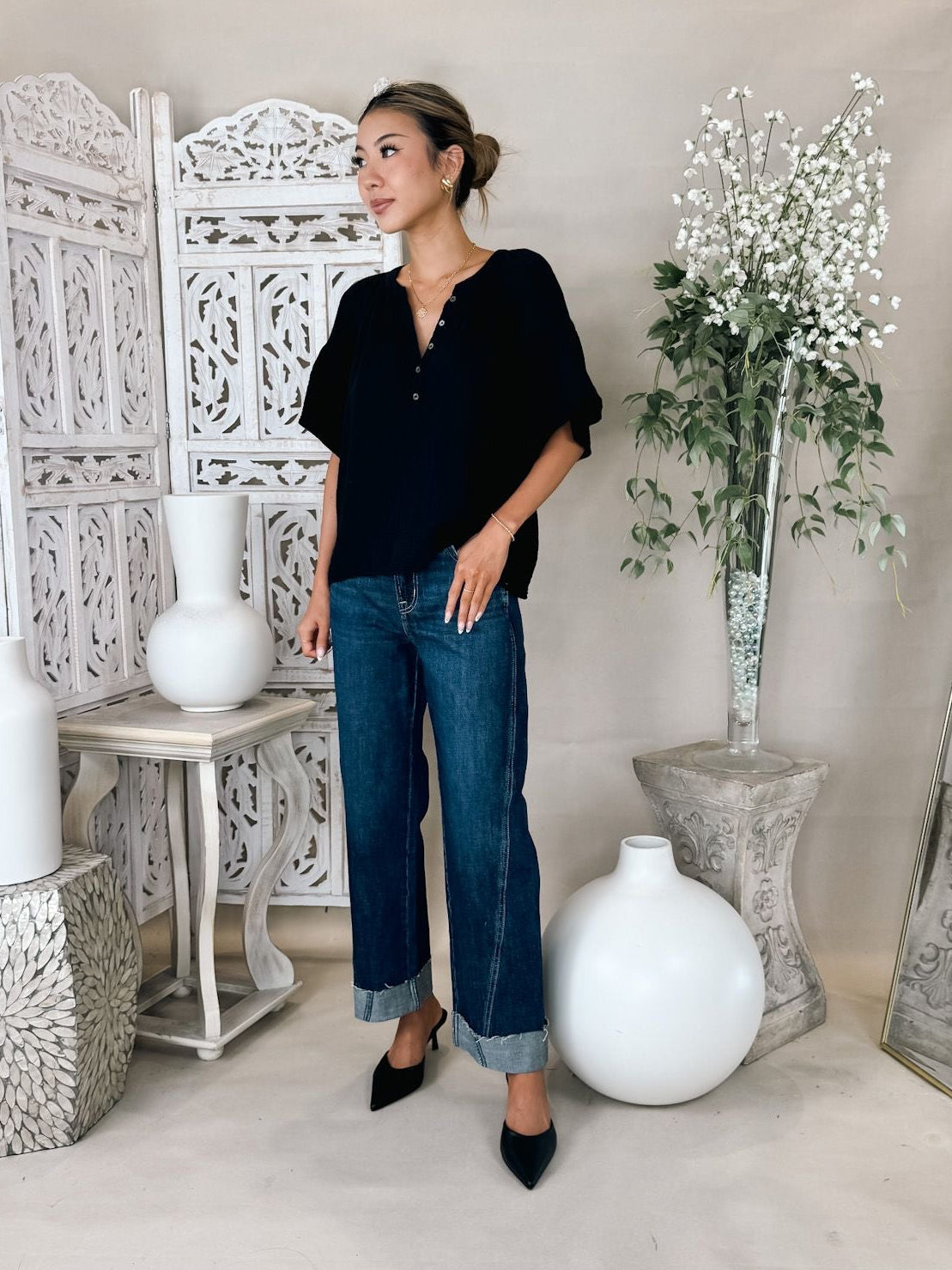 Pistola Kacey Mid Rise Cuffed Boyfriend Jean