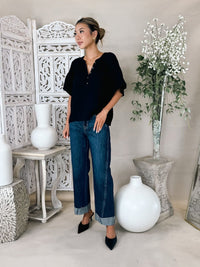 Pistola Kacey Mid Rise Cuffed Boyfriend Jean