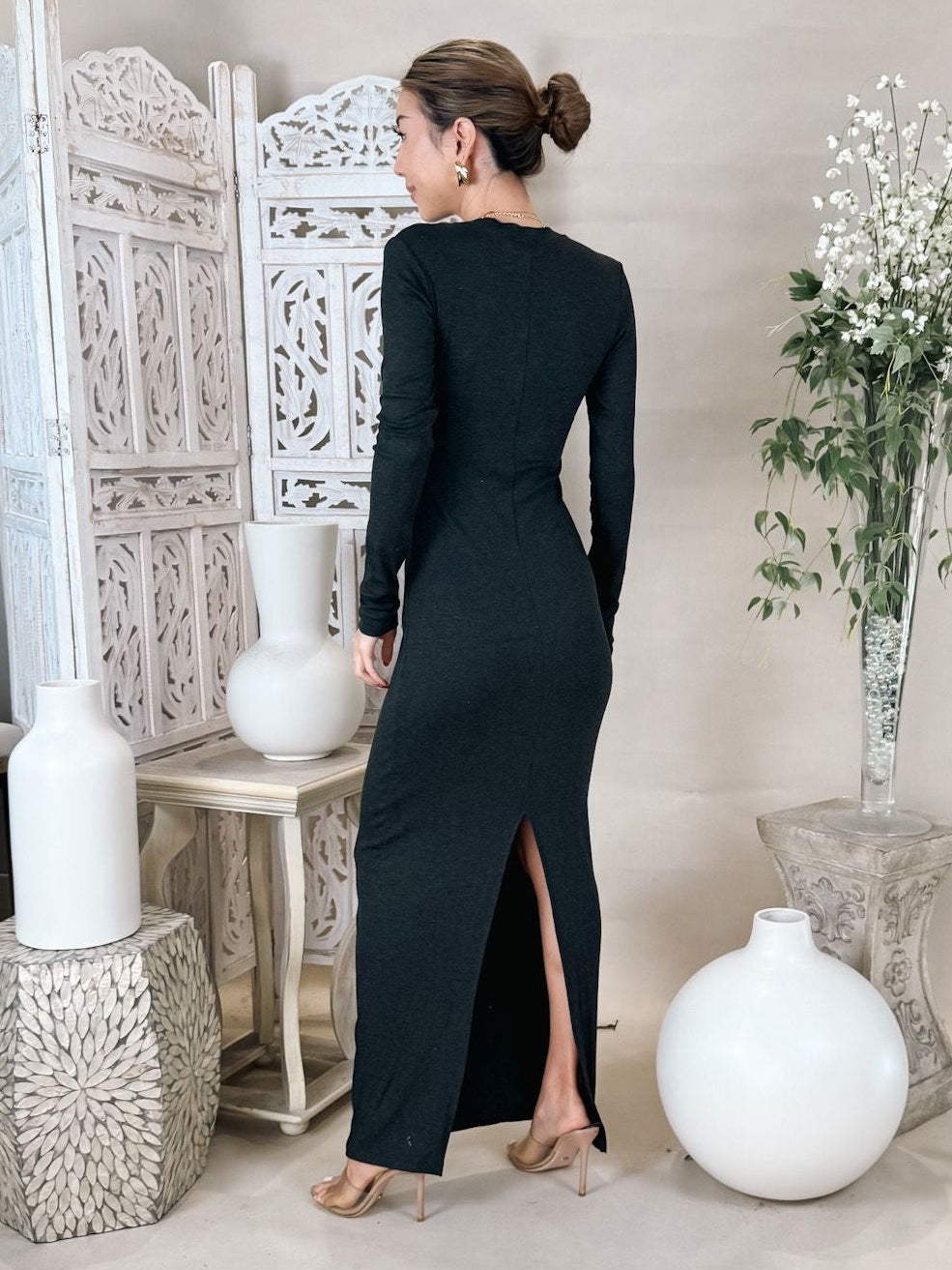 Stillwater Rib L/S Maxi Dress
