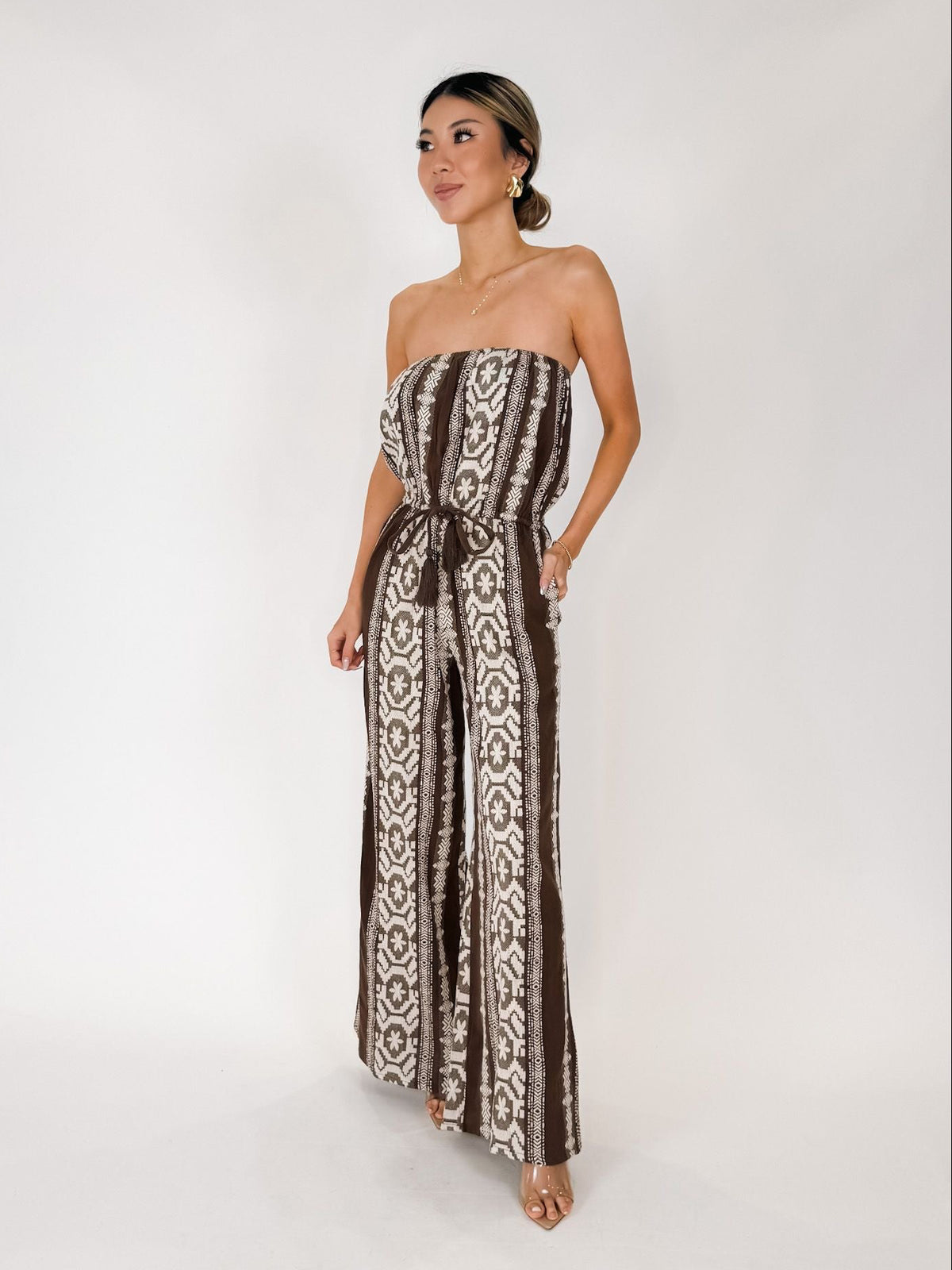 Elan Strapless Wide Leg Jumper