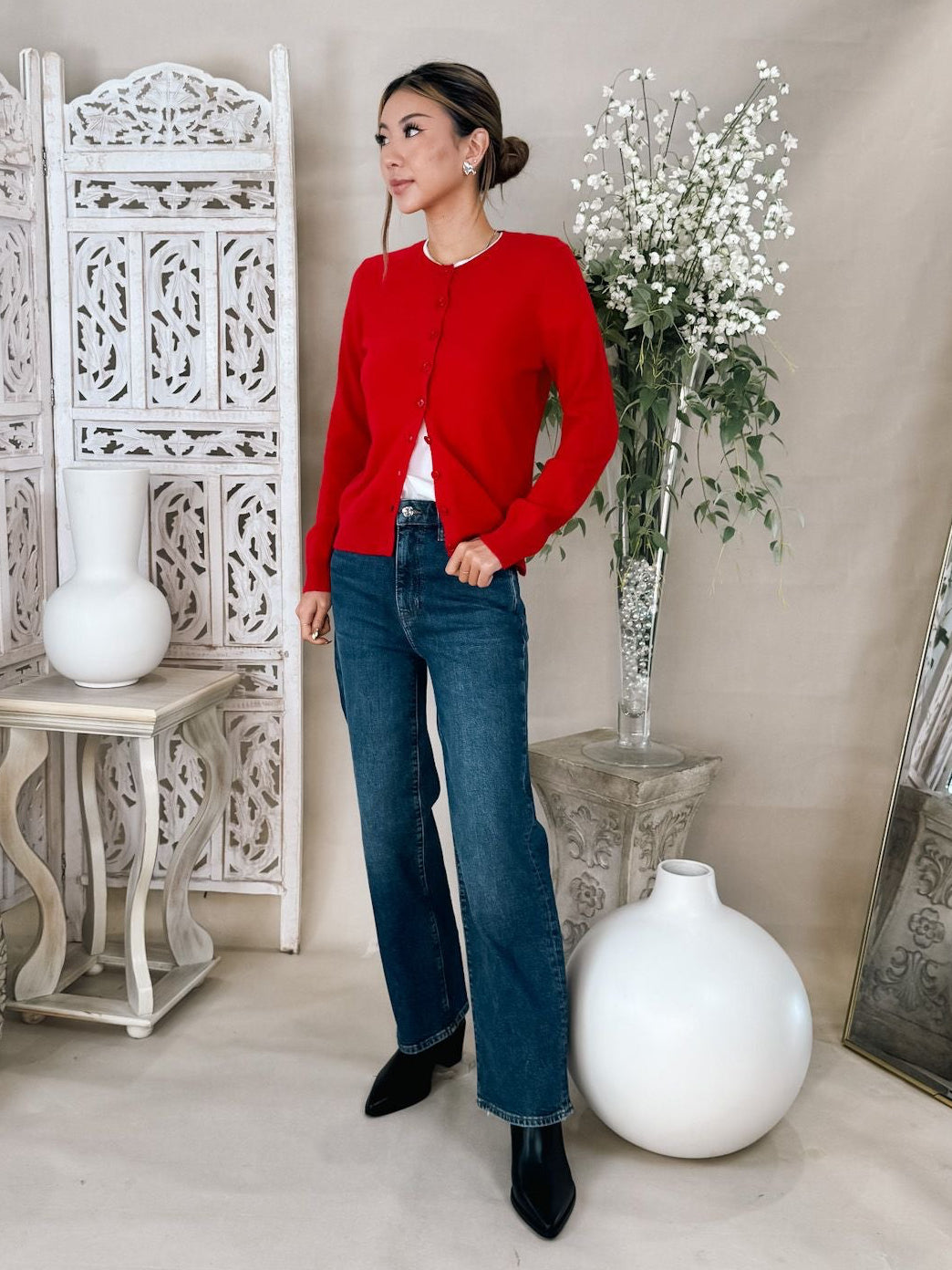 Enza Costa Cashmere Fitted Cardigan