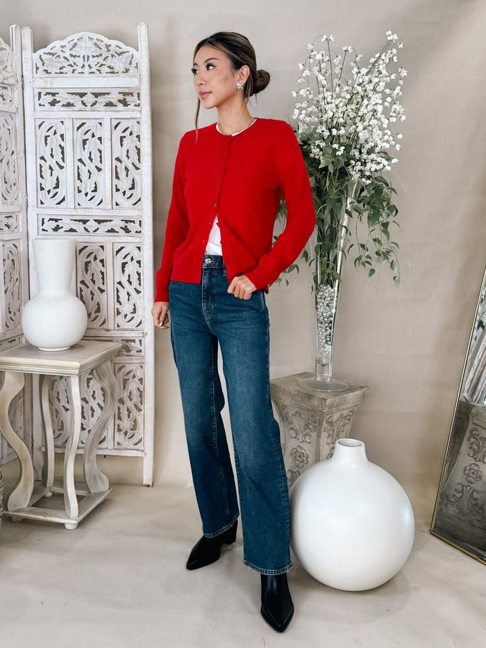 Enza Costa Cashmere Fitted Cardigan