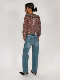 Dress To Essence Mesh Ruffle Blouse