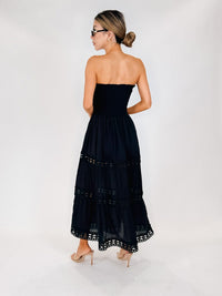 Elan Tiered Strapless Maxi Dress