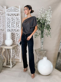 Enza Costa Silk Satin Assym Drape Top