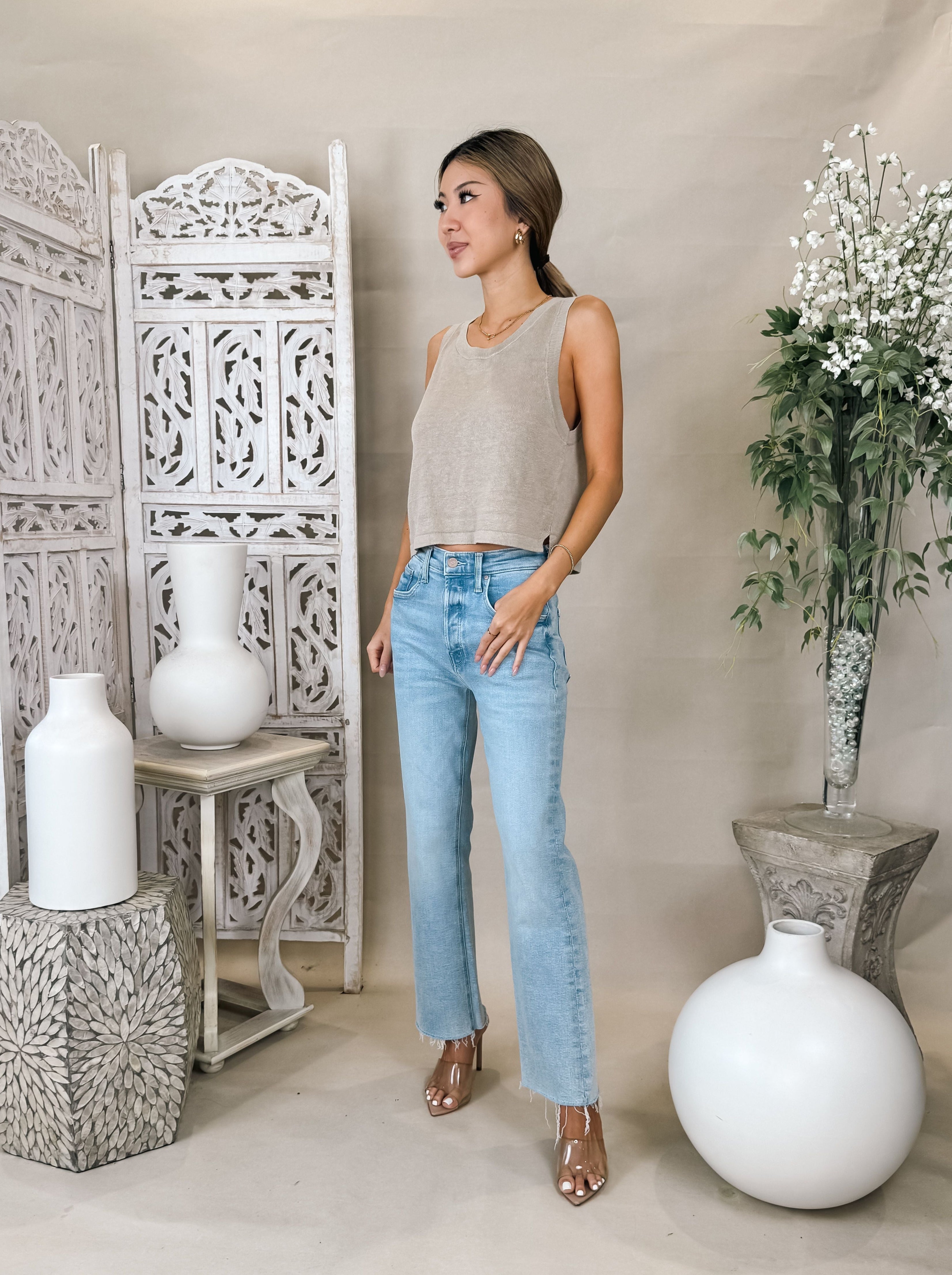 Mother Lil Insider Crop Step Fray – Mikinola