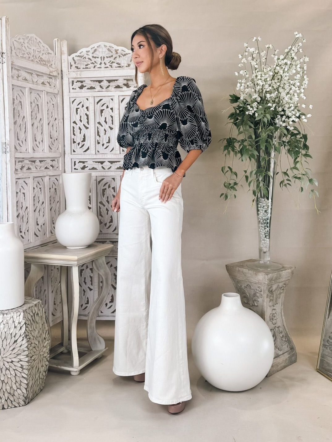 Dress To Waves Embroidery Cotton Blouse