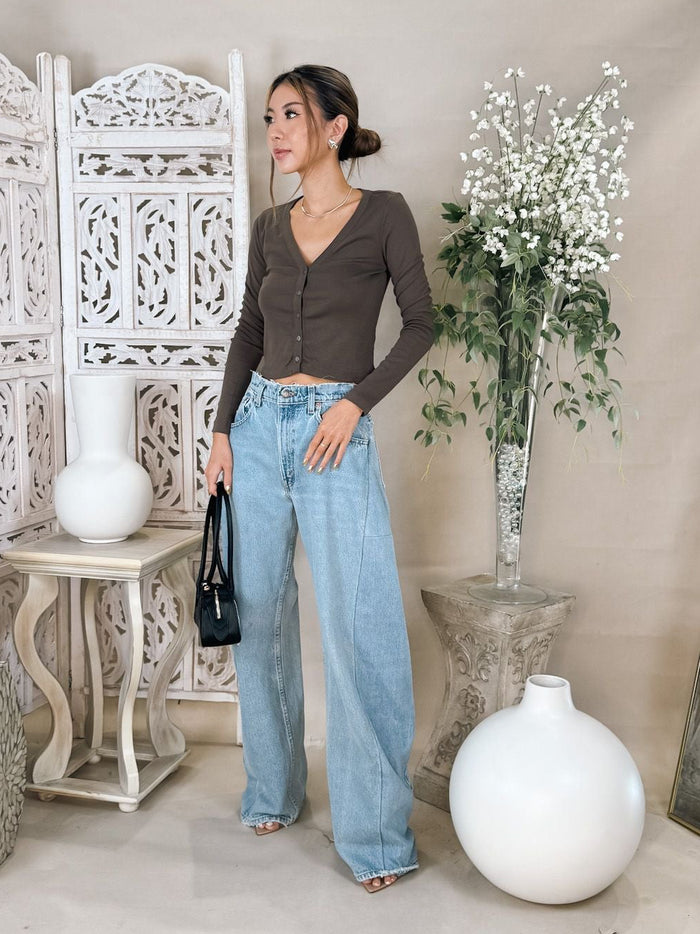 Enza Costa Supima Cotton New Classic V-Neck Cardi